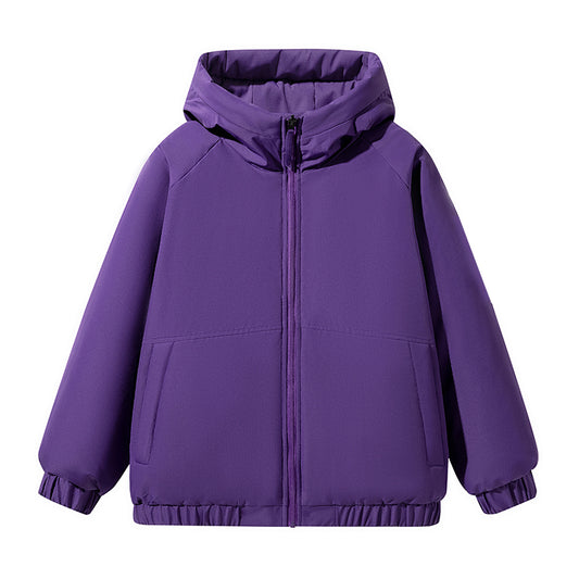 Kräftige Lila Kapuzenjacke mit Elastischen Bündchen