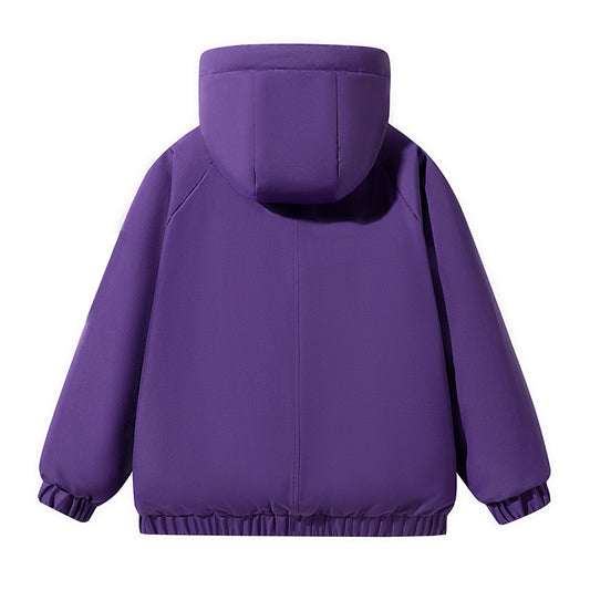 Kräftige Lila Kapuzenjacke mit Elastischen Bündchen