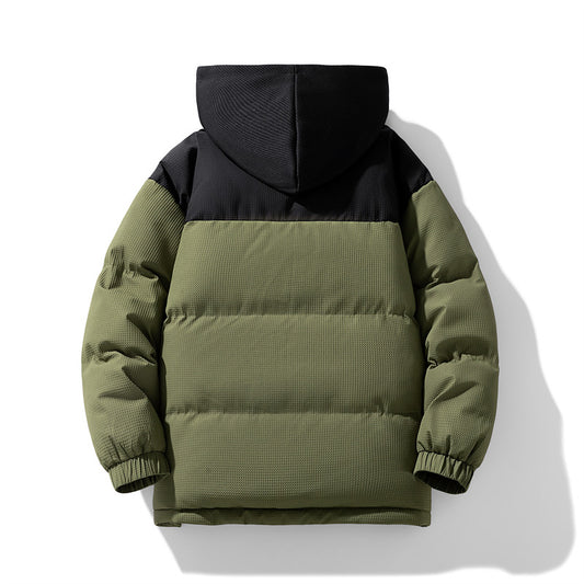 Stilvolle Zwei-Farben Kapuzen-Parkajacke