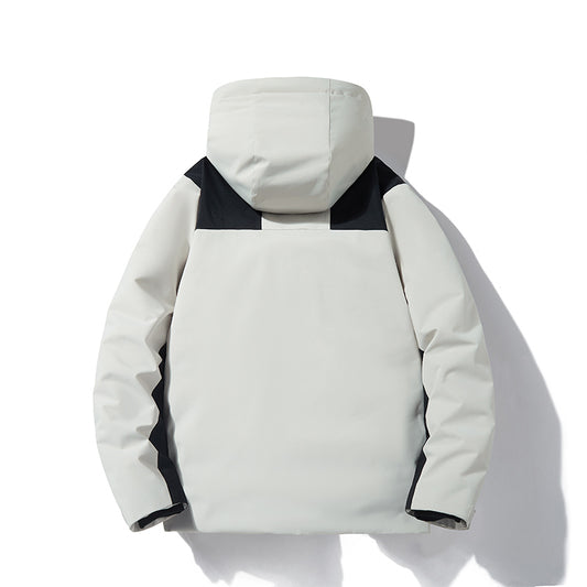 Zeitgenössische Polyester Farbblock-Pufferjacke