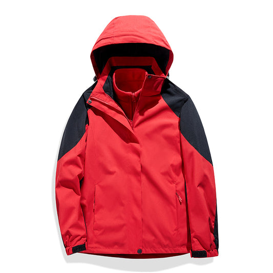 Elegante Polyester Zweifarben-Kapuzen-Technikjacke