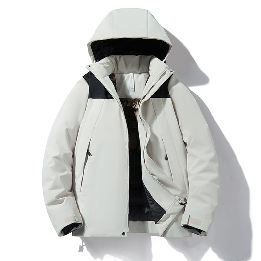 Zeitgenössische Polyester Farbblock-Pufferjacke