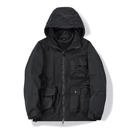 Taktische Schwarze Polyester Kapuzenjacke