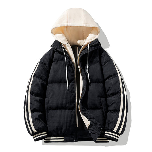 Unisex Sportliche Polyester Gestreifte Daunenjacke