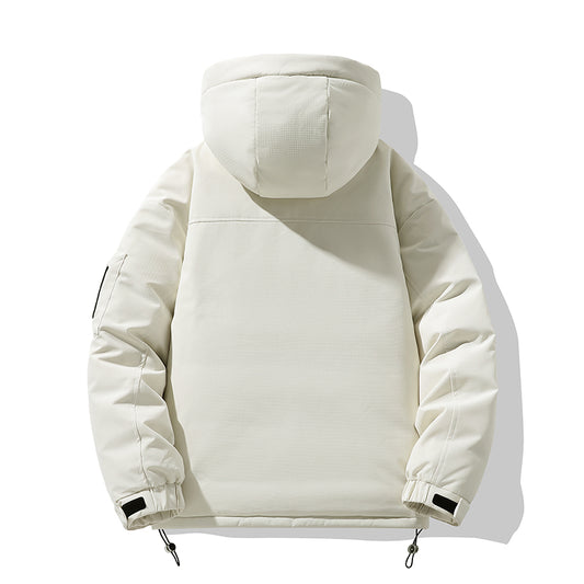 Zeitgenössische Polyester Kapuzen-Daunenjacke