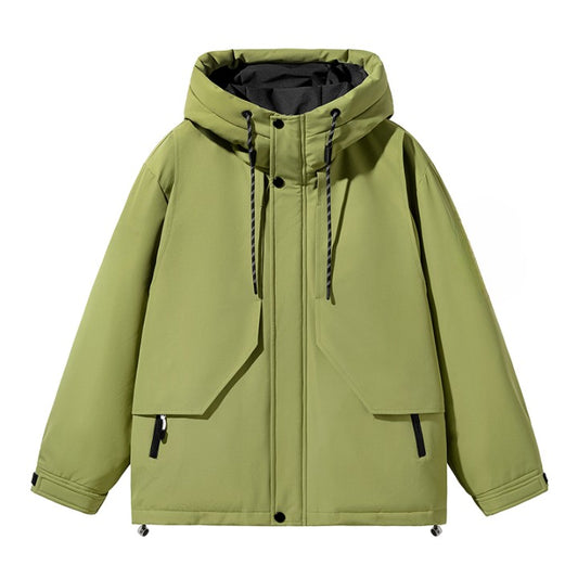 Moderne Olivgrüne Kapuzen-Technikjacke