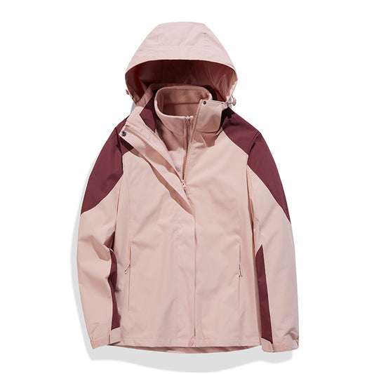 Elegante Polyester Zweifarben-Kapuzen-Technikjacke