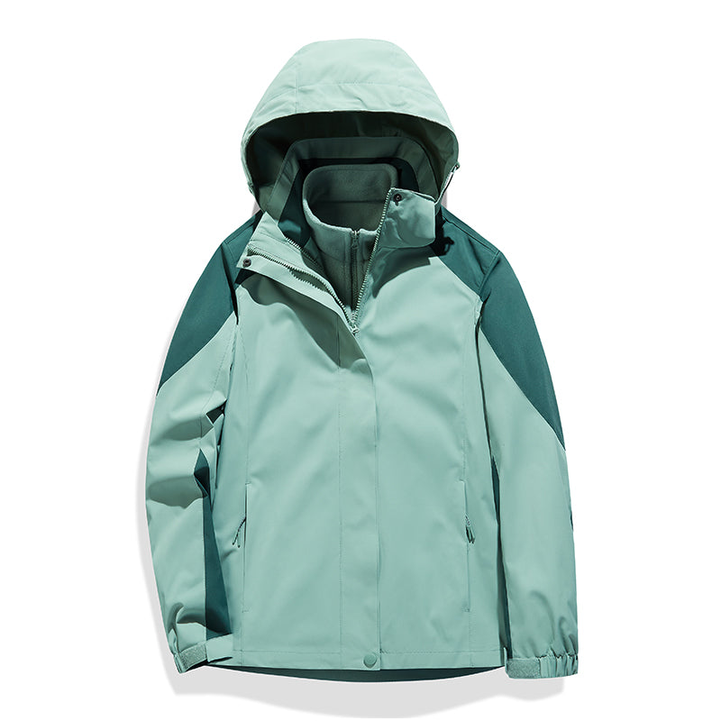 Elegante Polyester Zweifarben-Kapuzen-Technikjacke