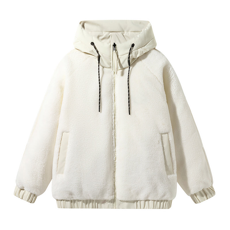 Kräftige Lila Kapuzenjacke mit Elastischen Bündchen