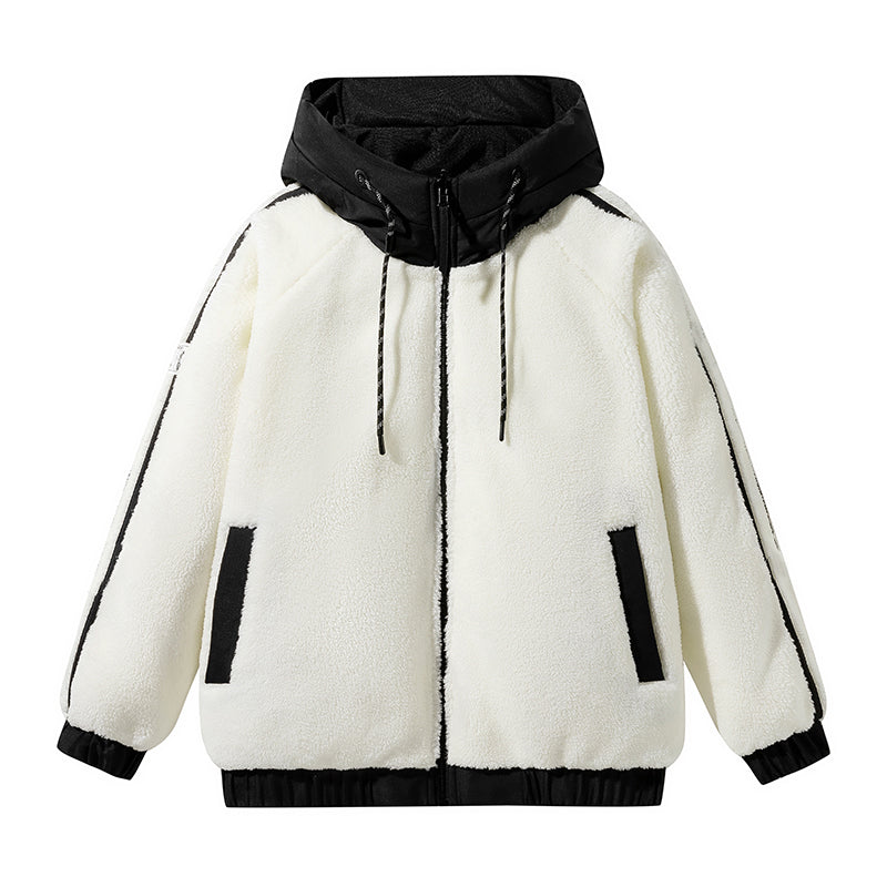 Kräftige Lila Kapuzenjacke mit Elastischen Bündchen