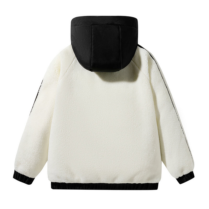 Kräftige Lila Kapuzenjacke mit Elastischen Bündchen