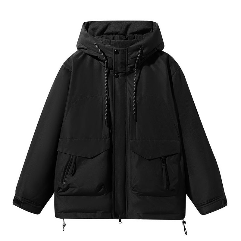 Leuchtend Gelber Kapuzen-Windbreaker mit Vielen Taschen