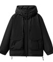 Leuchtend Gelber Kapuzen-Windbreaker mit Vielen Taschen