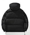 Stilvolle Elfenbeinfarbene Kapuzen-Pufferjacke mit aufgesetzten Taschen