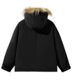 Elegante Creme Parka mit Kunstpelz-Kapuzenbesatz