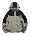 Robuste Polyester-Farbblock-Reißverschluss-Kapuzen-Feldjacke