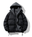 Robuste Polyester Kapuzen-Pufferjacke mit Sherpa-Futter
