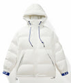 Zeitgemäße Polyester Kapuzen-Daunenjacke