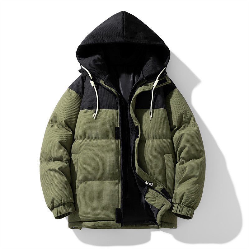 Stilvolle Zwei-Farben Kapuzen-Parkajacke