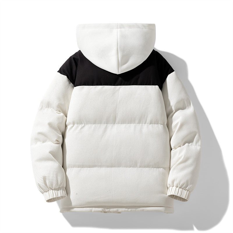 Stilvolle Zwei-Farben Kapuzen-Parkajacke
