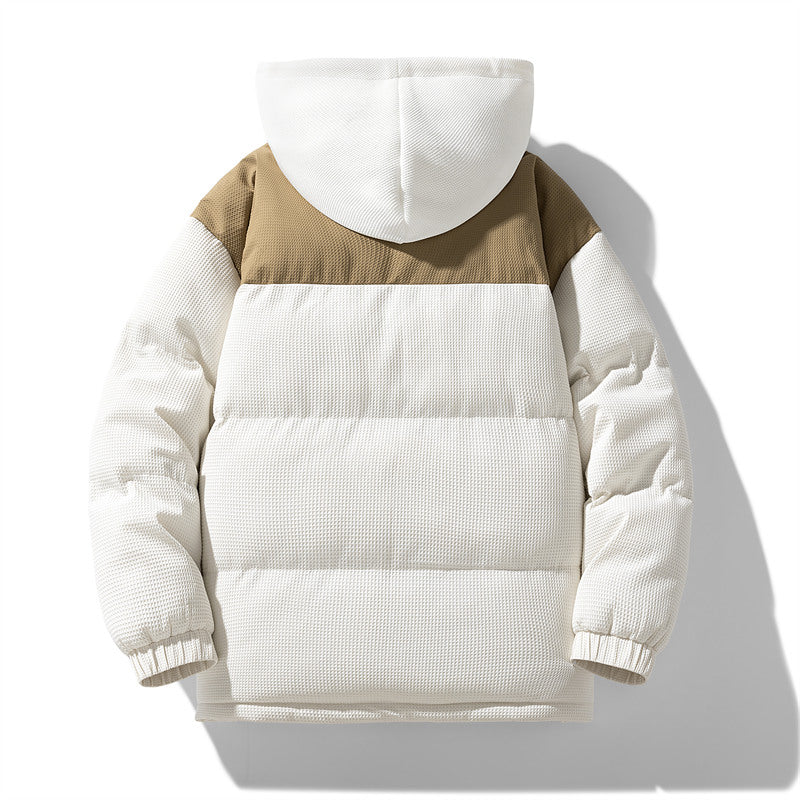 Stilvolle Zwei-Farben Kapuzen-Parkajacke