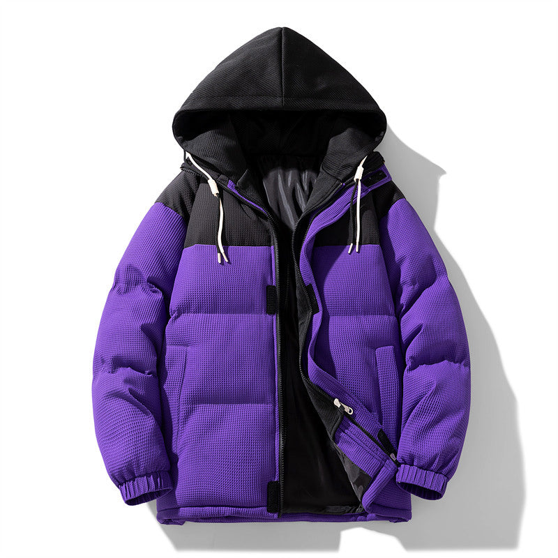 Stilvolle Zwei-Farben Kapuzen-Parkajacke