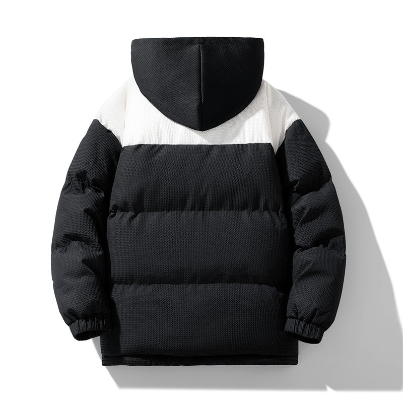 Stilvolle Zwei-Farben Kapuzen-Parkajacke