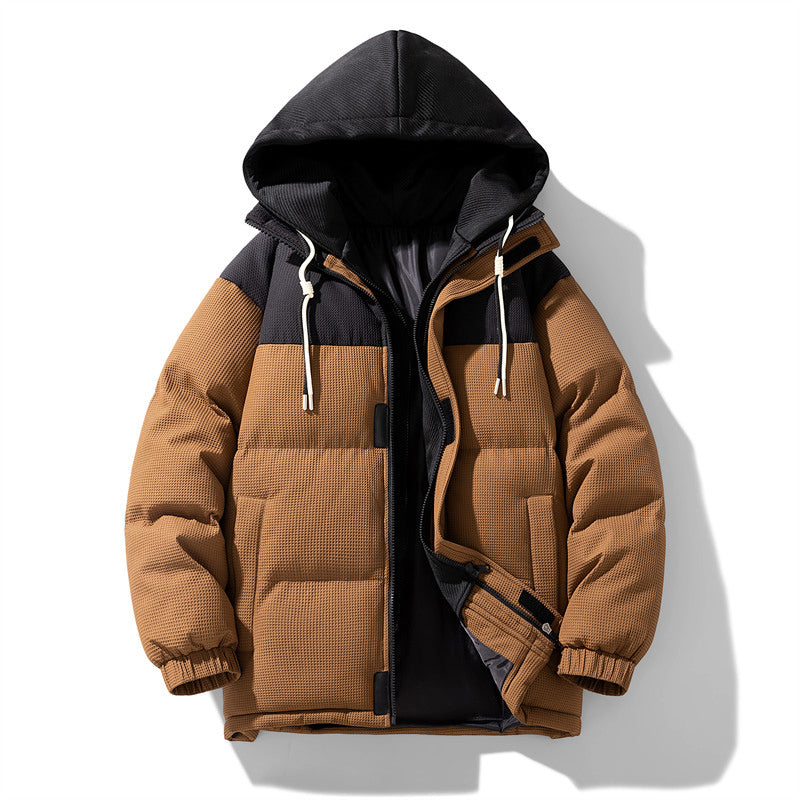 Stilvolle Zwei-Farben Kapuzen-Parkajacke