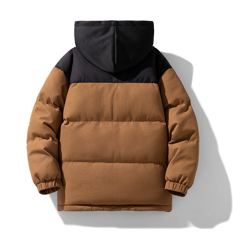 Stilvolle Zwei-Farben Kapuzen-Parkajacke