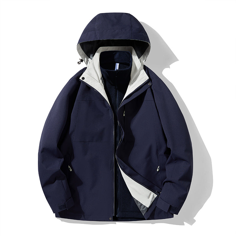 Herren Robustes Polyester Reißverschluss Freizeit Parka