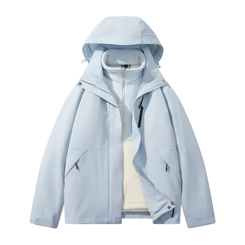 Damen-Windbreakerjacke aus glattem Polyester mit Kapuze