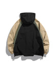 Zweifarbige Baumwoll-Panel-Kapuzen-Casual-Bomberjacke