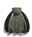 Zweifarbige Baumwoll-Panel-Kapuzen-Casual-Bomberjacke