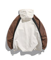 Zweifarbige Baumwoll-Panel-Kapuzen-Casual-Bomberjacke
