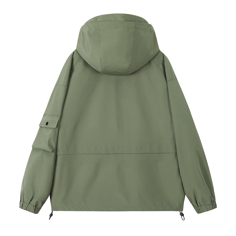 Leuchtende Kapuzen-Utility-Windbreaker-Jacke