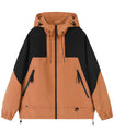 Zweifarbig Kapuzen Reißverschluss-Freizeitjacke
