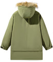 Elegante Creme Parka mit Kunstpelz-Kapuzenbesatz