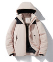 Zeitgenössische Polyester  Farbblock-Pufferjacke