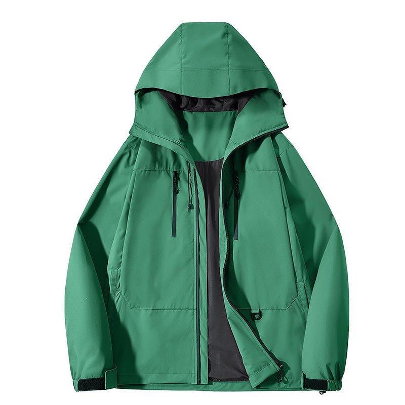 Technische Polyester Kapuzenjacke mit Reißverschluss