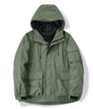Robuste Schwarze Polyester Kapuzen-Feldjacke