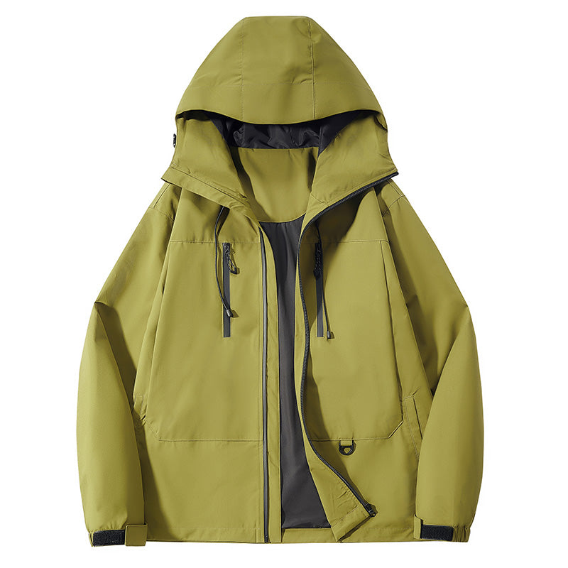 Technische Polyester Kapuzenjacke mit Reißverschluss