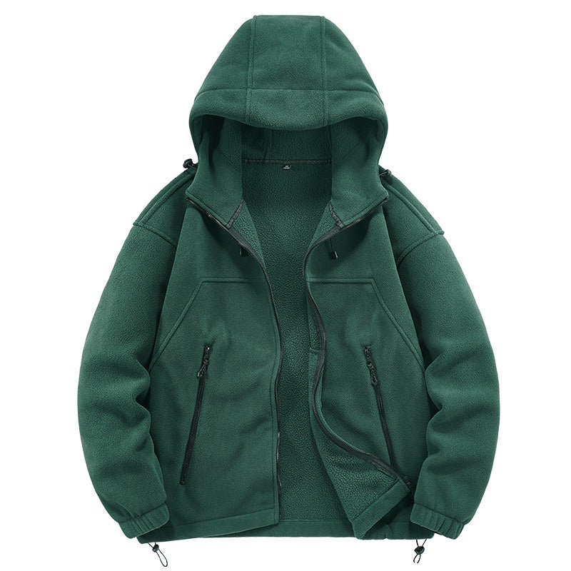 Lässige Polyester Kapuzenjacke mit Reißverschluss