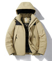 Zeitgenössische Polyester  Farbblock-Pufferjacke