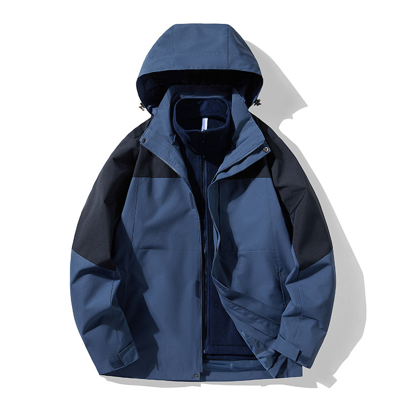 Herren Robustes Polyester Reißverschluss Freizeit Parka