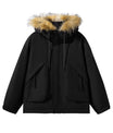 Elegante Creme Parka mit Kunstpelz-Kapuzenbesatz
