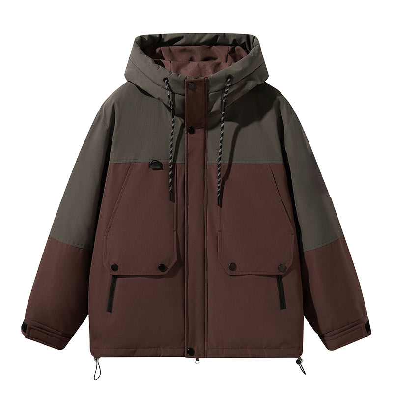 Urbane Zwei-Farbige Kapuzenjacke mit Taktischen Taschen