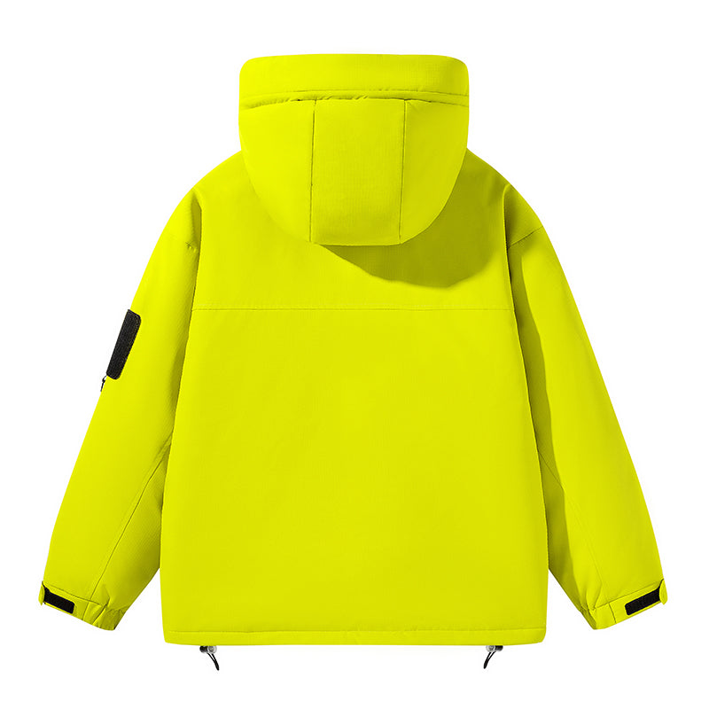 Vielseitige Schwarze Kapuzen-Technikjacke