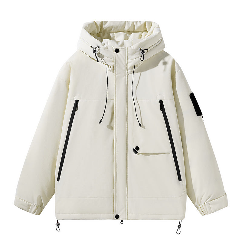 Vielseitige Schwarze Kapuzen-Technikjacke