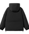 Funktionale Schwarze Kapuzenparka mit Nutztaschen