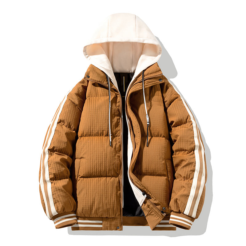 Unisex Sportliche Polyester Gestreifte Daunenjacke
